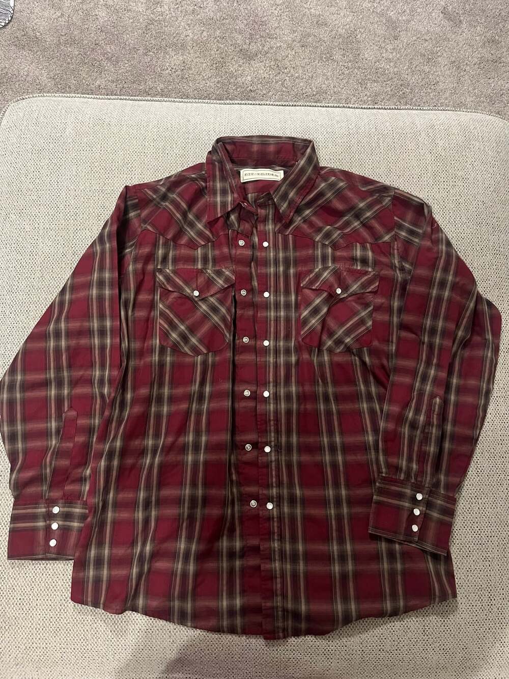 Bit Bridle Shirt Men 2XL Red Black Plaid Western Pearl Snap Rockabilly Cowboy